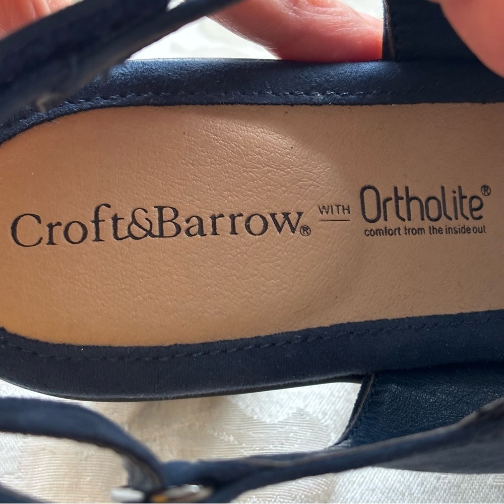 NWOT Croft & Barrow Shay Ortholite Navy Blue Caged Heels, Size 9.5 - Picture 13 of 15